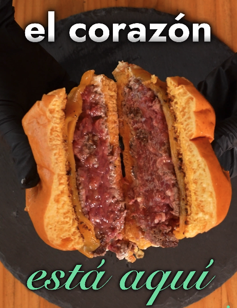 El corazón de una hamburguesa